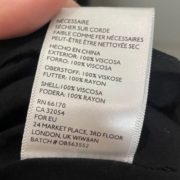 SILENCE + NOISE | Black Short Dress White Abstract Elephant Pattern | Size L - Picture 11 of 13